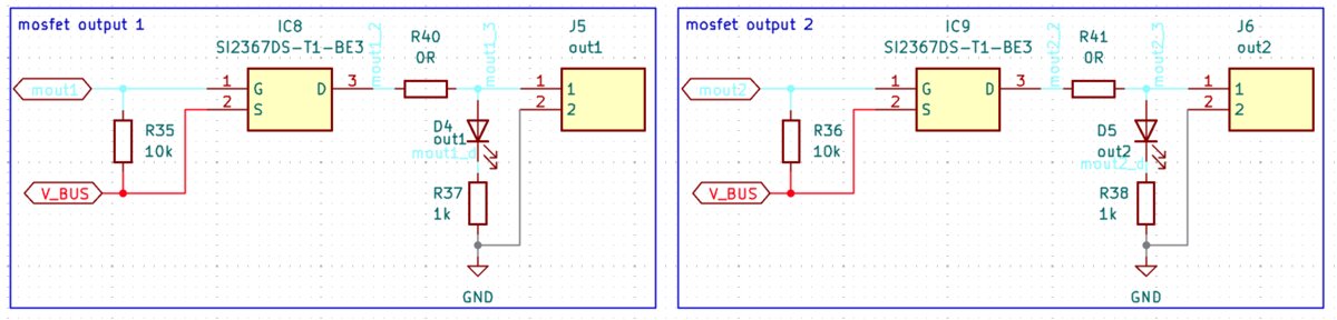 Ejection charge outputs